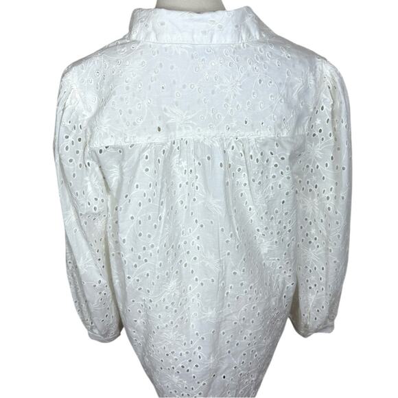 NWOT Sundance Eyelet Lace Embroidered Button Down Blouse with Tank Size L - Picture 4 of 8